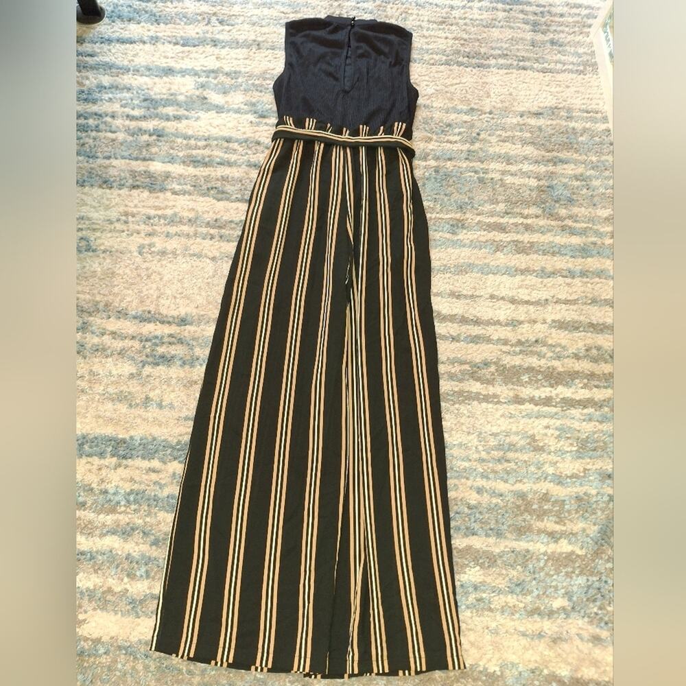 As U Wish Juniors' Solid & Striped Paperbag-Waist Jumpsuit XS EUC - Picture 5 of 13